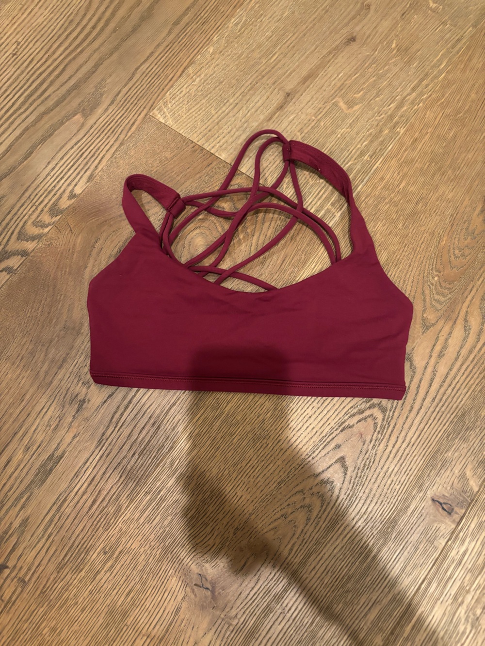 lululemon Strappy Back Sports Bra - Wine Red